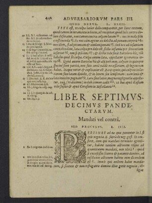 Liber septimusdecimus Pandectarum. Mandati vel contra.