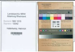 Entnazifizierung Heinrich Haferkamp , geb. 14.09.1901 (Arbeiter)