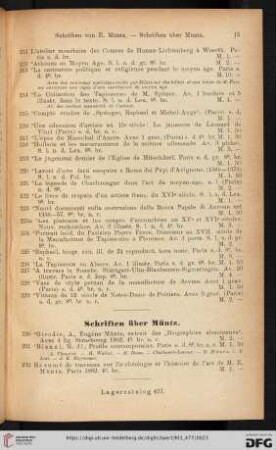 Schriften über Müntz (Nr. 230 - 232)