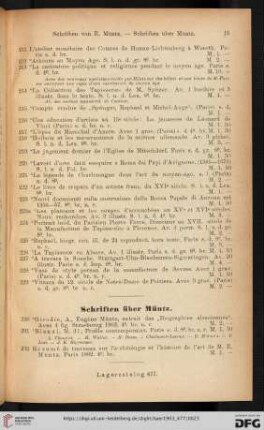 Schriften über Müntz (Nr. 230 - 232)