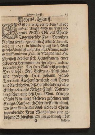 Lebens-Lauff.