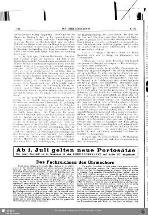 Das Fachzeichnen des Uhrmachers