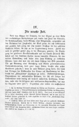 IV. Die neueste Zeit