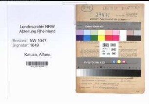 Entnazifizierung Alfons Kaluza , geb. 11.01.1904 (Finanzbeamter)