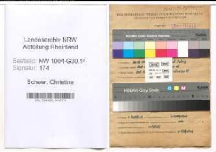 Entnazifizierung Christine Scheer , geb. 28.12.1901 ()