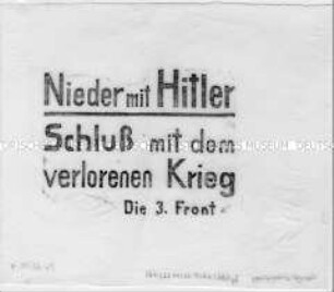 Handzettel aus dem innerdeutschen Widerstand