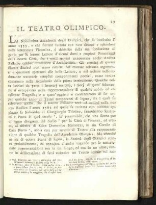 Il Teatro Olimpico (Beschreibung der Bauwerke)
