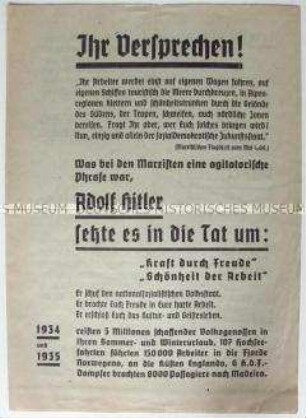 Propagandaflugblatt zur "Reichstagswahl" am 29. März 1936
