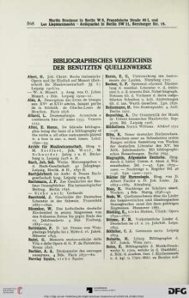 Bibliographisches Verzeichnis der benutzten Quellenwerke