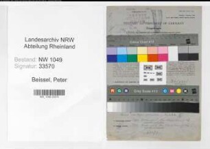 Entnazifizierung Peter Beissel , geb. 22.09.1911 (Kaufmann)