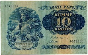 Geldschein, 10 Kronen, 1928