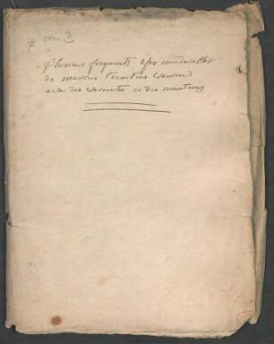 Plusieurs fragments assez considerables de Marcus Terentius Varron avec de variants et des corrections