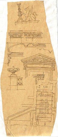 Zocher, Ernst; Architekturstudien - Details