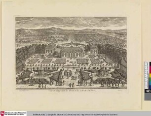 Veüe en Perspectiue de Trianon du costé du Jardin