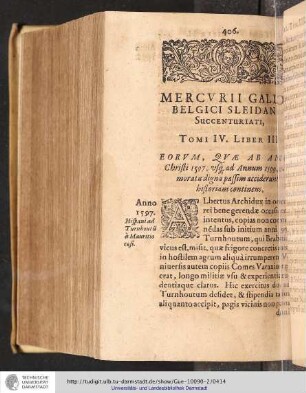 Mercvrii Gallo-Belgici Sleidano Succenturiati, Tomi IV. Liber III. Eorum, Qvae ab Anno Christi 1597. vsg. ad Annum 1599 memoratu digna passim acciderunt historiam continens.