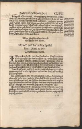 Vorred auff die ander Epistel sanct Pauli zu den Thessalonichern.