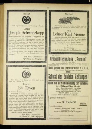 Nachruf : [Joseph Schwarzkopp]