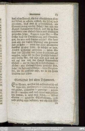 Göttlichkeit des alten Testaments.