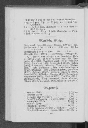 Metrische Maße.