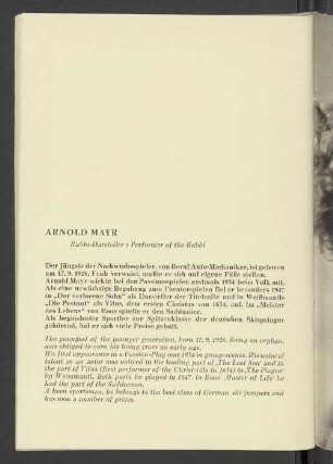 Arnold Mayr Rabbi-Darsteller / Performer of the Rabbi