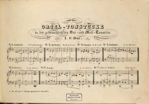 Der praktische Organist : enth. 646 kurze Orgel-Compositionen in d. gebräuchlichsten Dur- u. MollTonarten