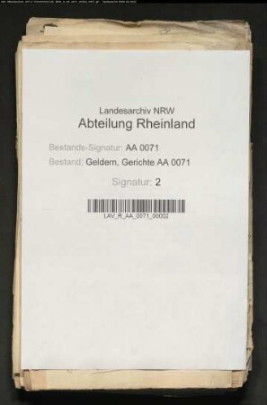 Beilagen zu den Gerichtsprotokollen