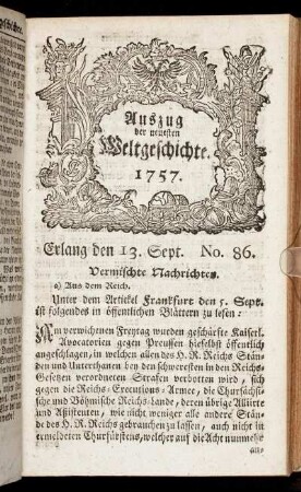 No. 86. Erlang den 13. Sept. 1757.