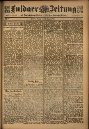 Erste Ausgabe vom Freitag, den 24. Januar 1902.