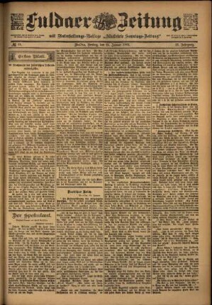 Erste Ausgabe vom Freitag, den 24. Januar 1902.