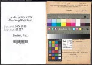 Entnazifizierung Paul Meffert , geb. 07.05.1910 (Beamter)