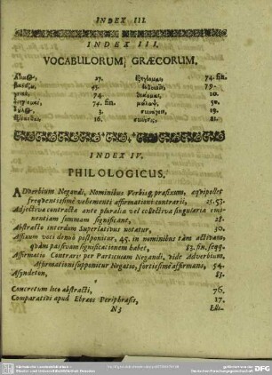 Index IV. Philologicus