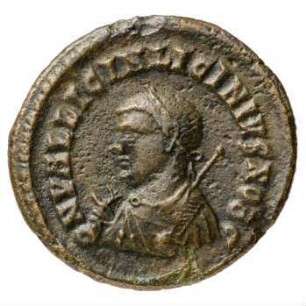 Münze, Follis, 318 - 320 n. Chr.