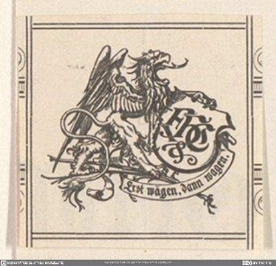 [Greif mit Schild, Monogramm]