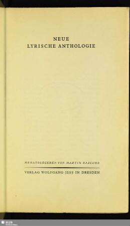 Neue lyrische Anthologie