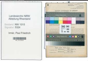 Entnazifizierung Paul Friedrich Irmer , geb. 26.02.1904 (Kaufmann)