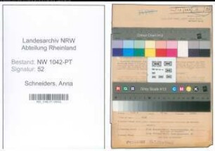 Entnazifizierung Anna Schneiders , geb. 29.09.1916 (Postangestellte)