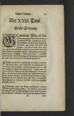 Der XXIII. Titul.