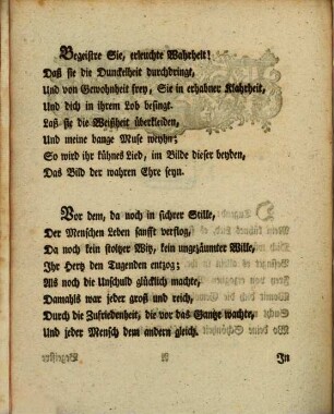 Die wahre Ehre : eine Ode