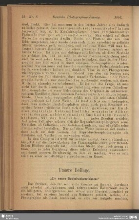 Unsere Beilage "Ein neues Buchdruckverfahren"