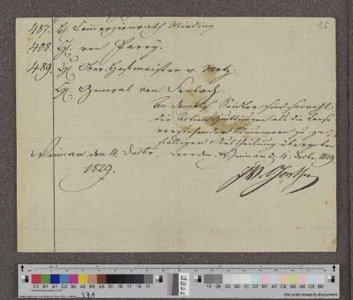Brief an Johann Gottlob von Quandt