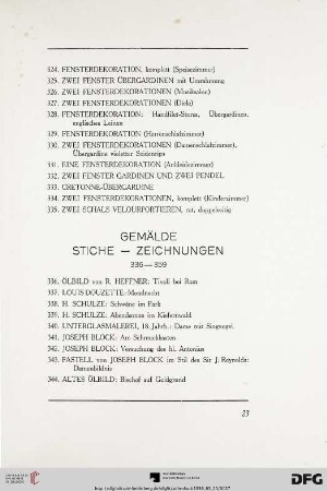 Gemälde – Stiche – Zeichnungen (Nr. 336-359)