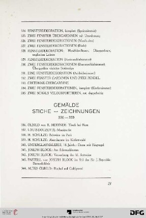 Gemälde – Stiche – Zeichnungen (Nr. 336-359)