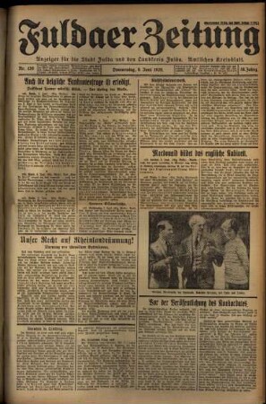 Ausgabe vom Donnerstag, den 06. Juni 1929.