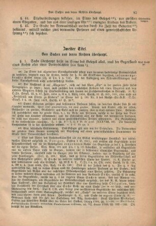 Zweiter Titel. Von Sachen und deren Rechten überhaupt.