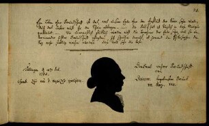 M. Lenz, vic. (Silhouette). Tübingen, 18.07.1782.