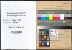 Entnazifizierung Hellmuth Rauh , geb. 04.11.1903 (Kaufmaennischer Angestellter)
