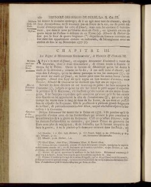 Chapitre III. Les Regnes de Mohammed Khodaefnde´, de Hamzeh & d´Ismael III.