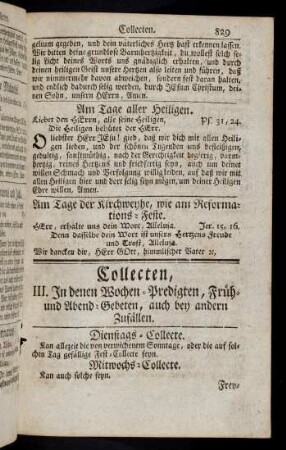 829-836, III. In denen Wochen-Predigten, Frueh- und ...