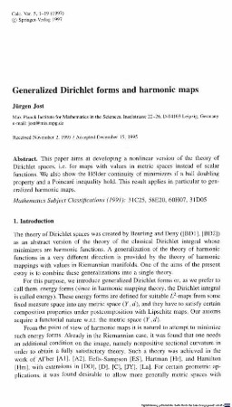 Generalized Dirichlet forms and harmonic maps