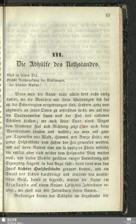 III. Die Abhülfe des Nothstandes